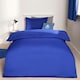 image 1 of OHS Soft Microfibre Plain Duvet Cover and Pillowcase Set, Double - Bright Blue