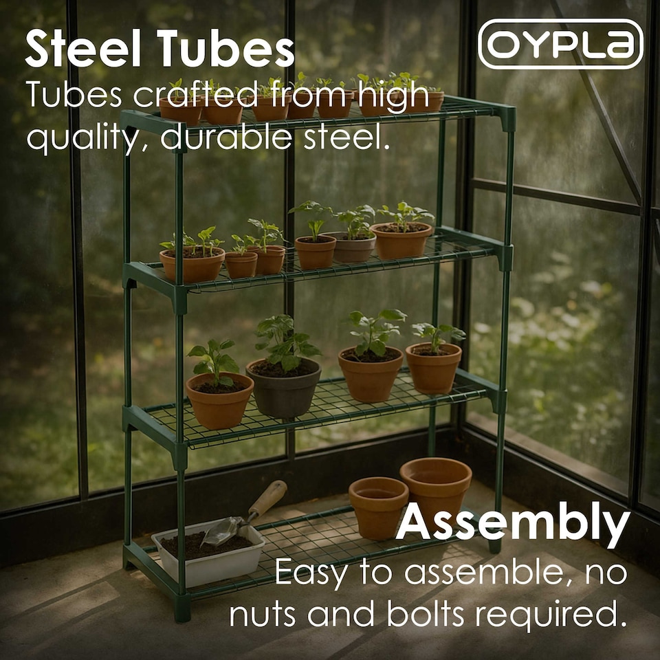 image 1 of Double Pack Flower Staging Display Greenhouse Racking Shelving