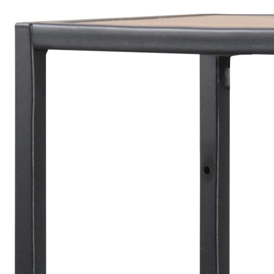 image 1 of Seaford Black Metal Wide Wall Shelf with 3 Additional Oak Shelves