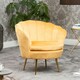 image 3 of Benicia Velvet Fabric Petal Chair - Yellow