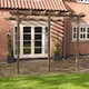 image 2 of Wall Mounted Garden Pergola 3 Post - L420 x W420 x H270 cm - Rustic Brown