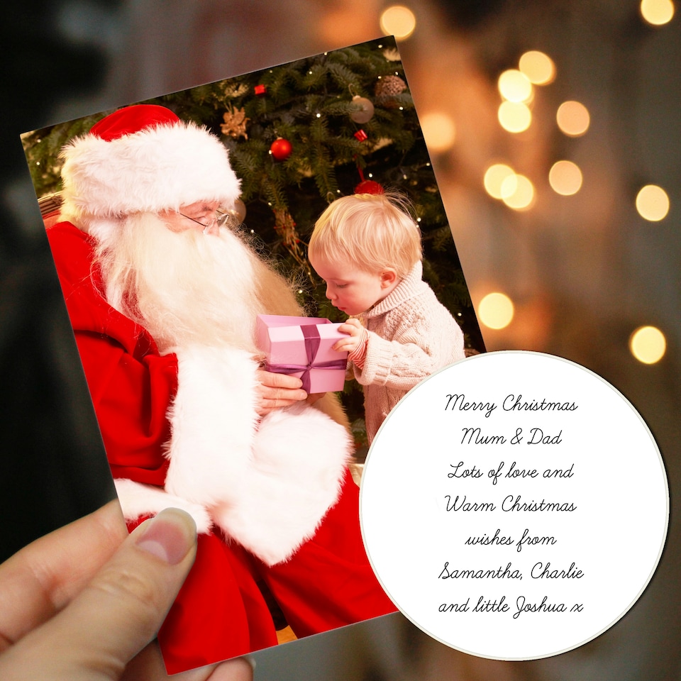 image 1 of Personalised Photo Upload Card - Cursive Font