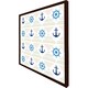 image 3 of Nautical elements on striped background (Picture Frame) Brown | Oak | L