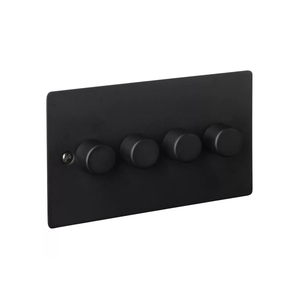 image 1 of Volex Crabtree 4-Gang Dimmer Light Switch - Flush Style