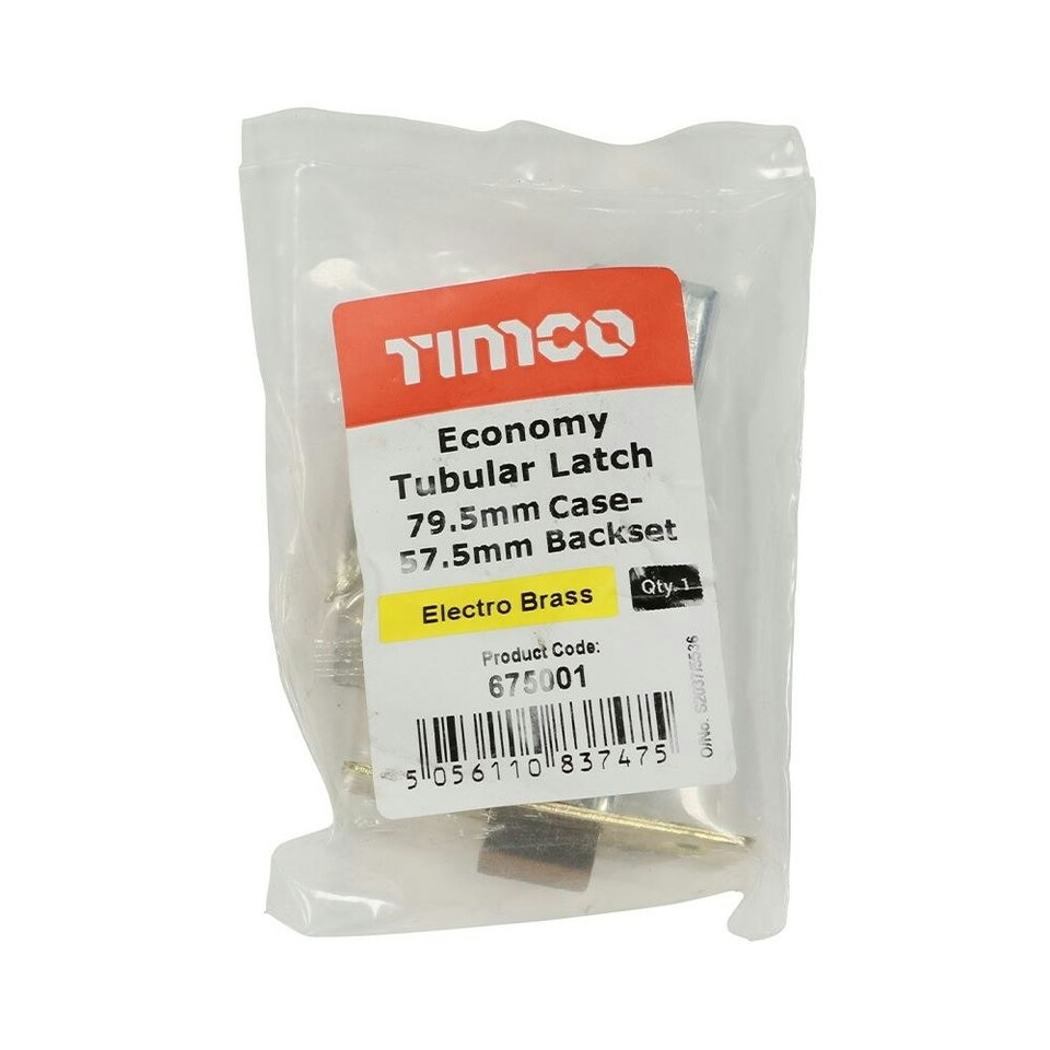 image 1 of Timco - Economy Tubular Latch - Electro Brass (Size 79.5 case / 57.5 backset - 1 Each)