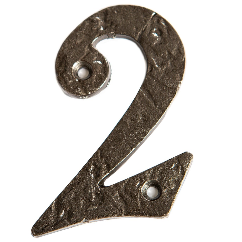 image 1 of Hammer & Tongs Rustic Iron Numeral - Number 2 - H85mm - Raw