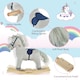 image 3 of HOMCOM Kids Plush Rocking Horse with Sound Children Rocker Ride On Toy Gift 3-6 Years Grey