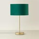 image 3 of ValueLights Charlie Gold Table Lamp Green Velvet Shade 