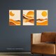 image 2 of Set of 3 Abstract Amber Mountain Landscape Moon Living Room 12X16 Inch Wall Art Prints Pack