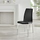 image 4 of Furniturebox 2x Isco Faux Leather Upholstered Black Chrome Dining Chairs