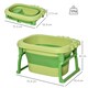 image 7 of HOMCOM Foldable Baby Bathtub for Newborns Infants Toddlers w/ Stool - Green