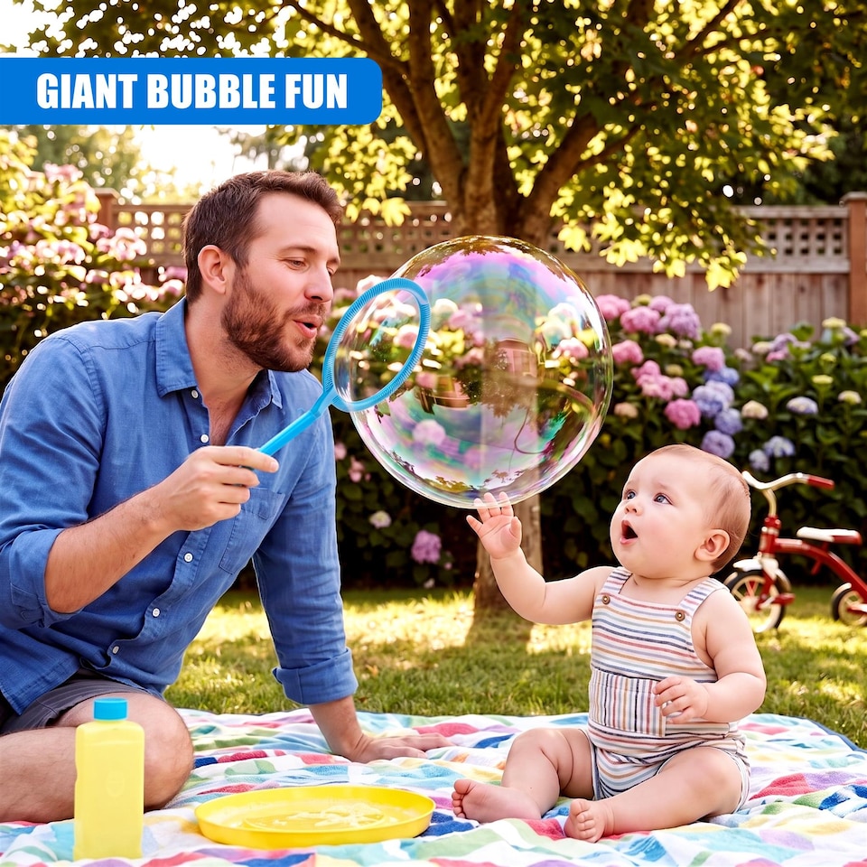image 1 of The Magic Toy Shop Giant Bubble Kit with Dip Tray, Wand & 250ml Solution