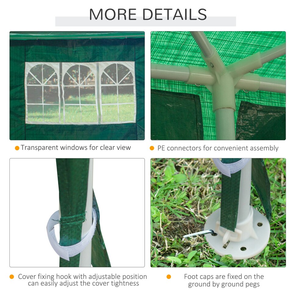 image 1 of Outsunny 9m x 3m Outdoor Garden Gazebo Wedding Party Tent Canopy Marquee Green