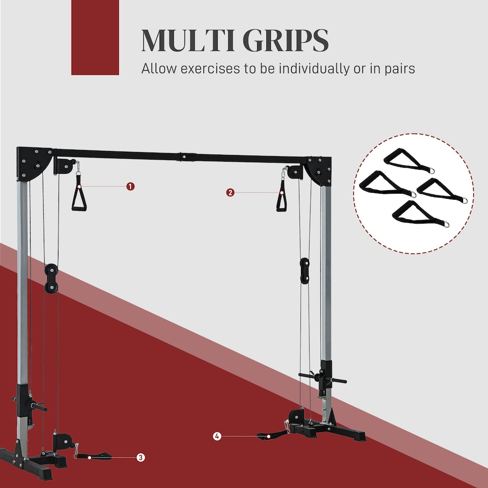 image 1 of SPORTNOW Cable Crossover Machine for Full Body Strength Training