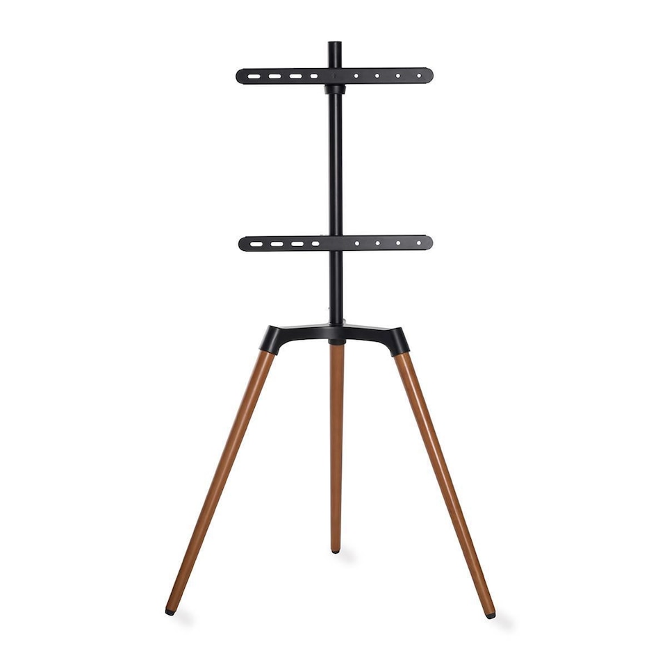 image 1 of Nedis TV Floor Stand, for Screen Size 50-65" Max Load 35kg, Fixed Design Bracket Tripod with 140° Rotate and Cable Management, Max VESA 400x400 - Black/Beech