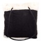 image 5 of Lorenz Womens Large Faux Sheepskin Tote / Handbag / Shoulder Bag | Black | Black