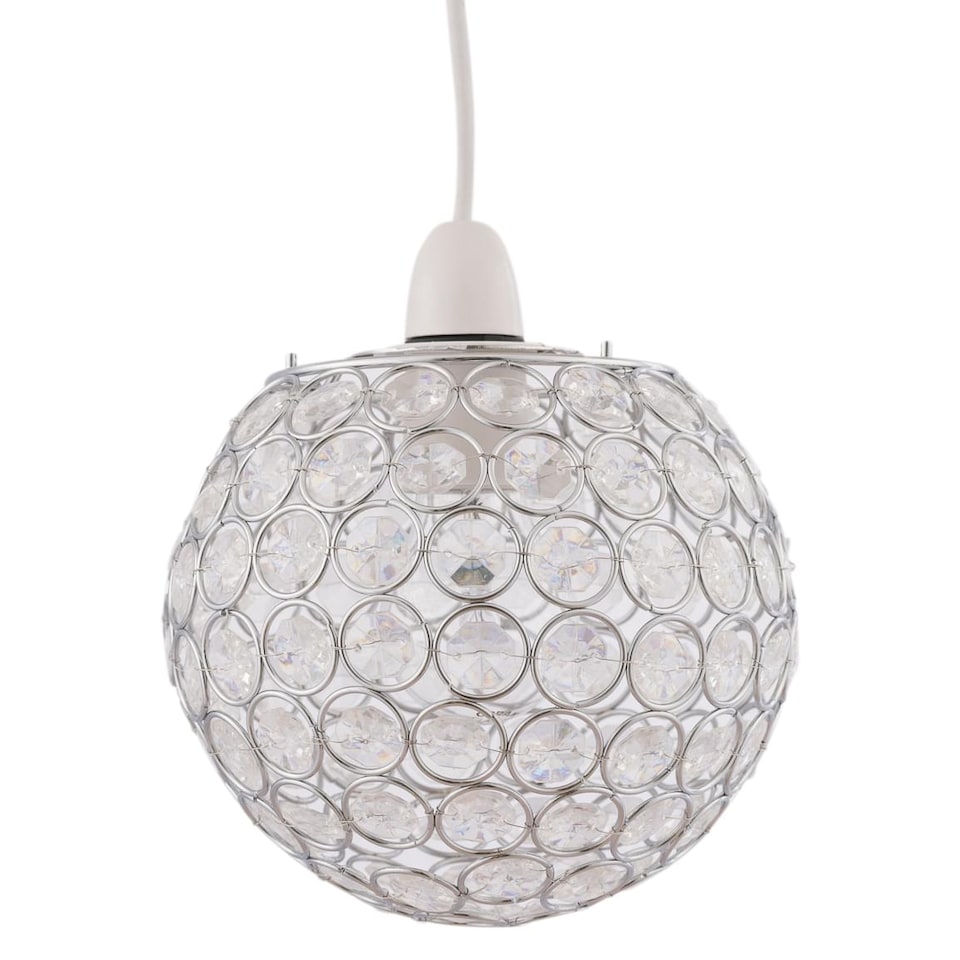 image 1 of Clear Jewelled Globe Light Shade | Chrome | Clear | Small | 1
