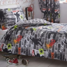 Portfolio Home Kidz Club Teenagers Size Duvet with 1 Pillowcase Bed Cool Skateboards