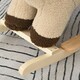 image 8 of HOMCOM Kids Rocking Lion Plush Ride On Seat w/ Sound Button Wood Base Seat Belt