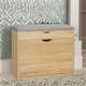 image 5 of Shoe Storage Bench With Cushioned Seat and Hidden Storage Natural Brown Brown