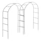 image 1 of Harbour Housewares 2x Metal Garden Arbour Arches - 2.4m x 1.4m Large Wide Heavy-Duty Outdoor Plants Flower Archway Pergola Trellis | Black | Black | One Size | 2