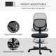 image 5 of Vinsetto Draughtsman Chair Office Chair w/ Adjustable Footrest Ring, Black