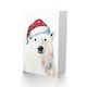 image 2 of Polar Bear Santa Hat Bright Festive Fun Xmas Art Blank Christmas Card