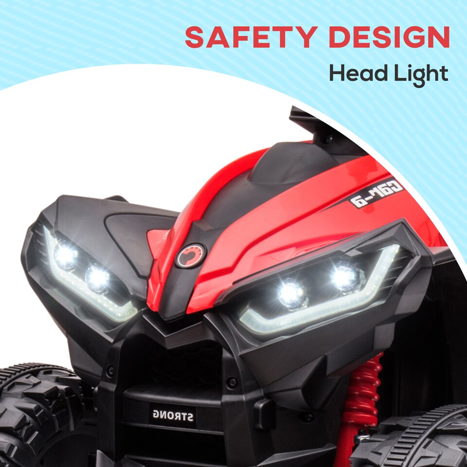 image 1 of HOMCOM 12V Electric Quad Bikes for Kids Ride On Car ATV Toy for 3-5 Years Red