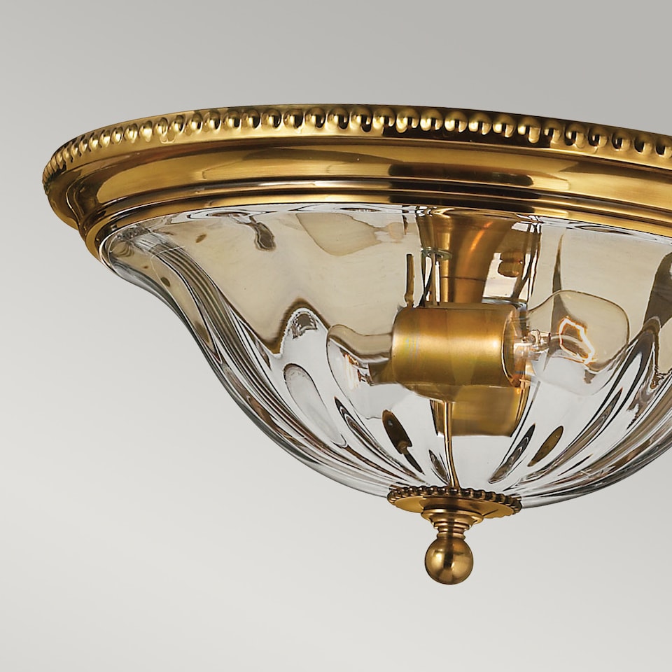 image 1 of Cambridge 2 Light Flush Mount Ceiling Light Burnished Brass, E27