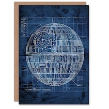Space Station Star Design Death Him Her Birthday Card