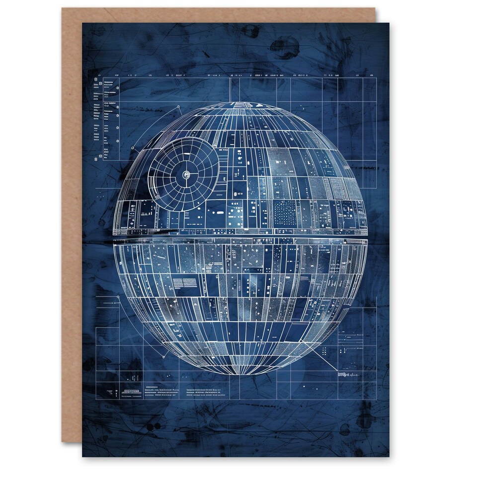 image 1 of Space Station Star Design Death Him Her Birthday Card