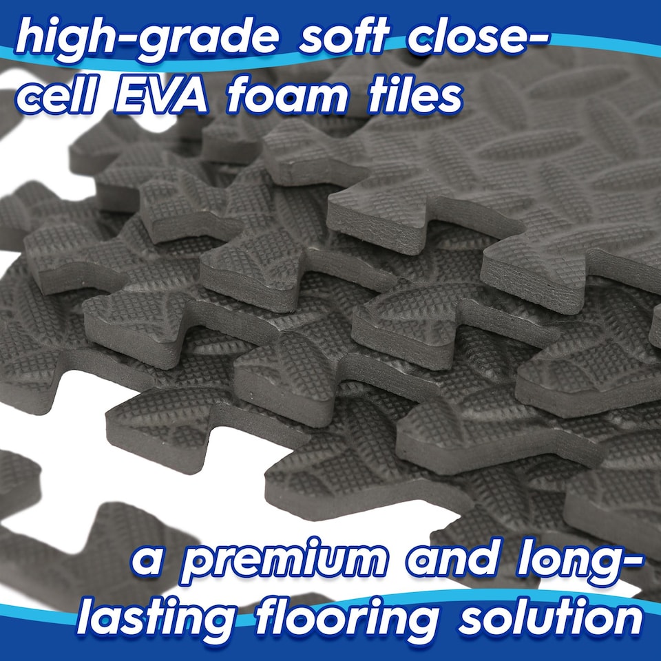 image 1 of Harbour Housewares Interlocking Gym Flooring Mats - 60 x 60cm - Pack of 12