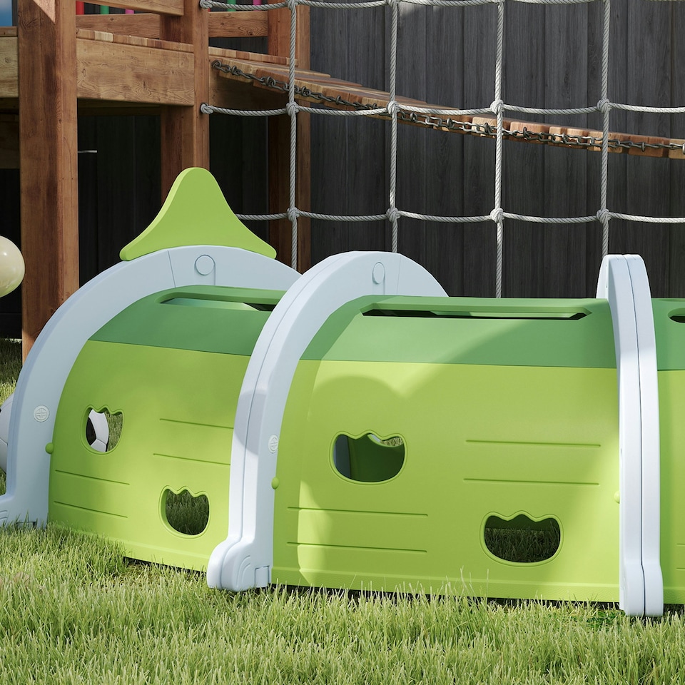 image 1 of AIYAPLAY Kids Play Tunnel for Ages 3-6 Crawl and Climb, Crocodile Design