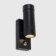 image 2 of ValueLights Pair of Black PIR Outdoor Wall Up-Down Lights with 3W Warm White Bulbs