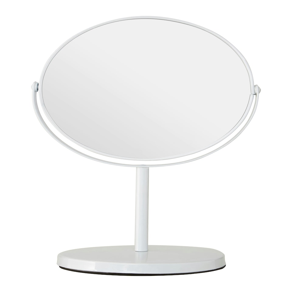 image 1 of Marisha White Metal Swivel Large Table Mirror | White