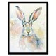 image 1 of Colourful Bunny Rabbit Light Watercolour Living Room Black Framed Wall Art Print A4