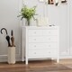 image 7 of HOMCOM Modern Chest of Drawers, 5 Drawer Storage Cabinet with Metal Handles and Runners for Bedroom, White