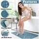 image 2 of VELVETIO 2Pc Pebble Bath Mat Set Memory Foam Bathroom Toilet Rugs Blue | Aqua