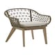 image 3 of Interiors by Premier Rattan Armchair, Airy Single Chair with Grey Cushioning Dining Chair, Wooden Legs Outdoor Chair, Hand-woven