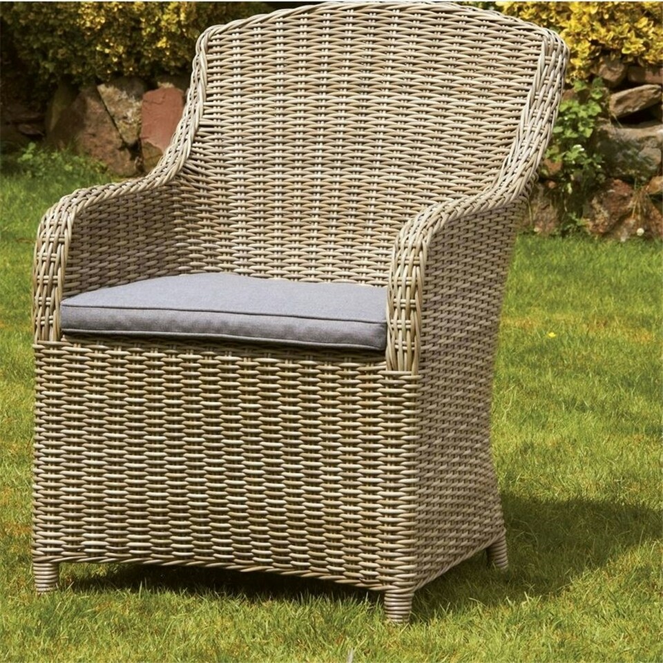 image 1 of 6 Seater Garden Furniture Set - 7 Piece - Deluxe Rattan Oval Imperial Dining Set - 200x145cm Table + 6 Chairs Includes Cushions