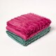 image 5 of Homescapes Teal Soft Touch Fur Throw - 130 x 180 cm Blue