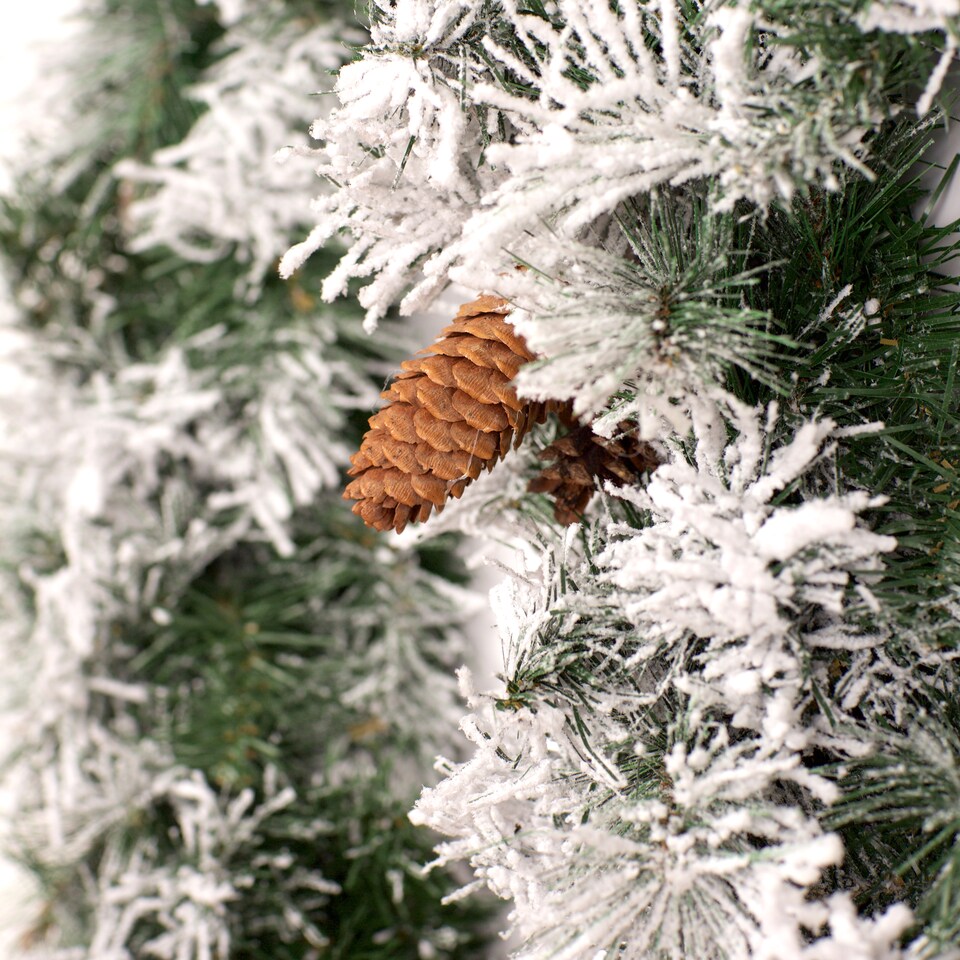 image 1 of Best Artificial 9ft Frosted Luxury Colorado Christmas Garland with Pine Cones
