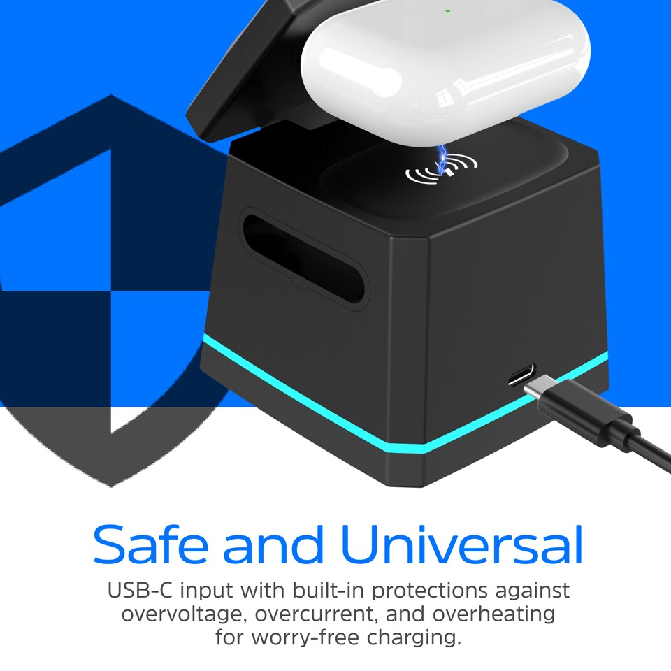 image 1 of Energizer WCP307 15W 3-in-1 QI Wireless Stand Black