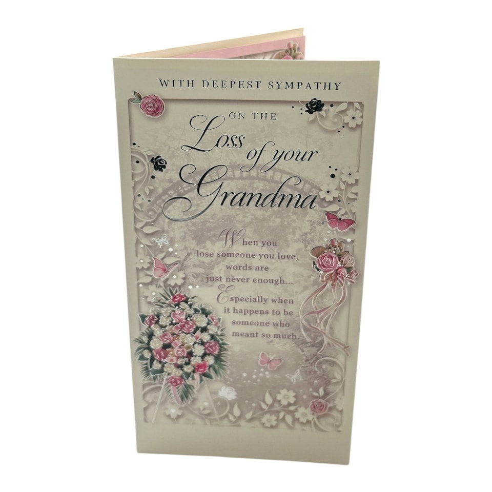 image 1 of Loss of Grandma Floral Design Sympathy Opacity Card