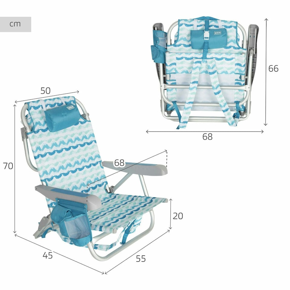 image 1 of Beach Chair Aktive 50 x 70 x 45 cm (2 Units) N/A