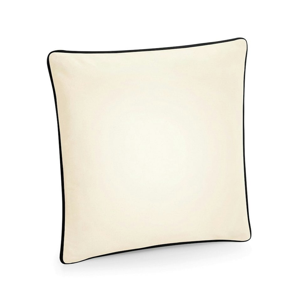 image 1 of Westford Mill Cotton Piped Cushion Cover - Natural/French Navy - One Size