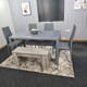 image 4 of Dining Table Set with 4 Chairs, and a Bench Dining Room and Kitchen table set of 4, and Grey Bench Grey