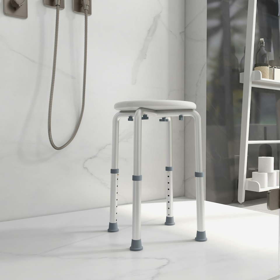 image 1 of HOMCOM Bath Chair Height Adjustable Shower Seat, Elderly Disabled