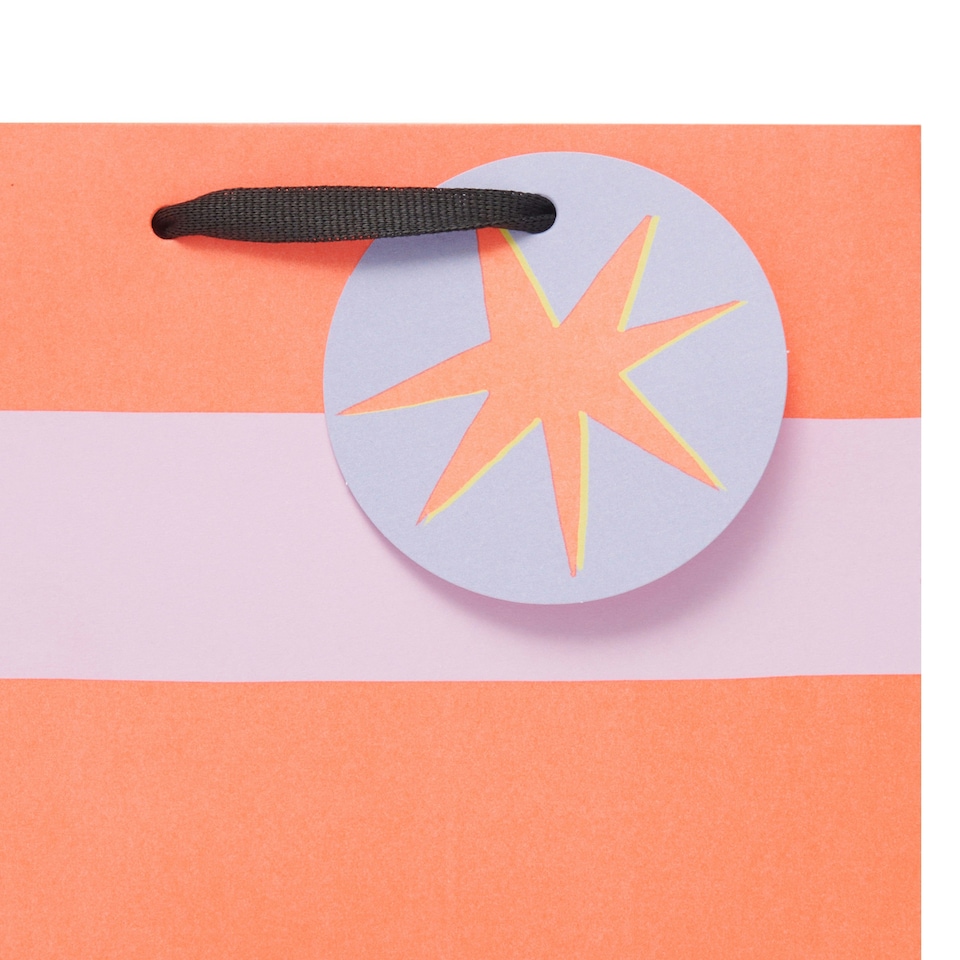 image 1 of Multipack of 3 Medium Gift Bags | Party Bags for Presents | Birthdays/Thank You | For Her/Friend | Stripe Design Orange