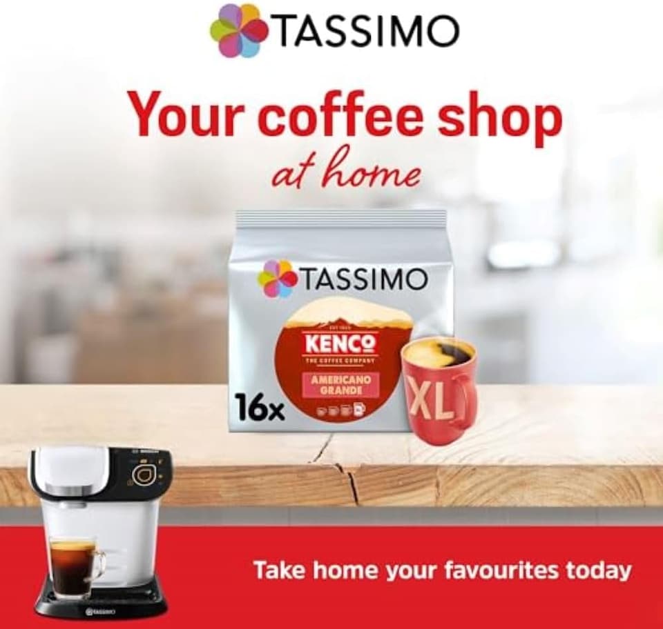 image 1 of Tassimo Kenco Americano Grande XL Coffee Pods x16 (Pack of 5, Total 80 Drinks) - Premium Coffee Capsules